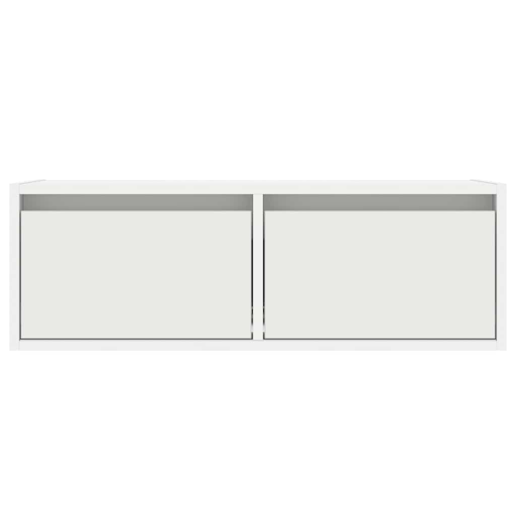 Mobile Porta TV con Luci LED-Mobile per TV-Credenza TV 75x35,5x25 cm Bianco