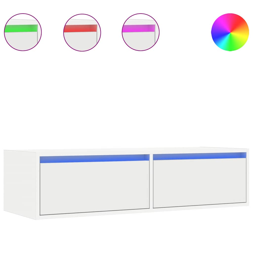 Mobile Porta TV con Luci LED-Mobile per TV-Credenza TV Bianco 100X35,5x25 cm
