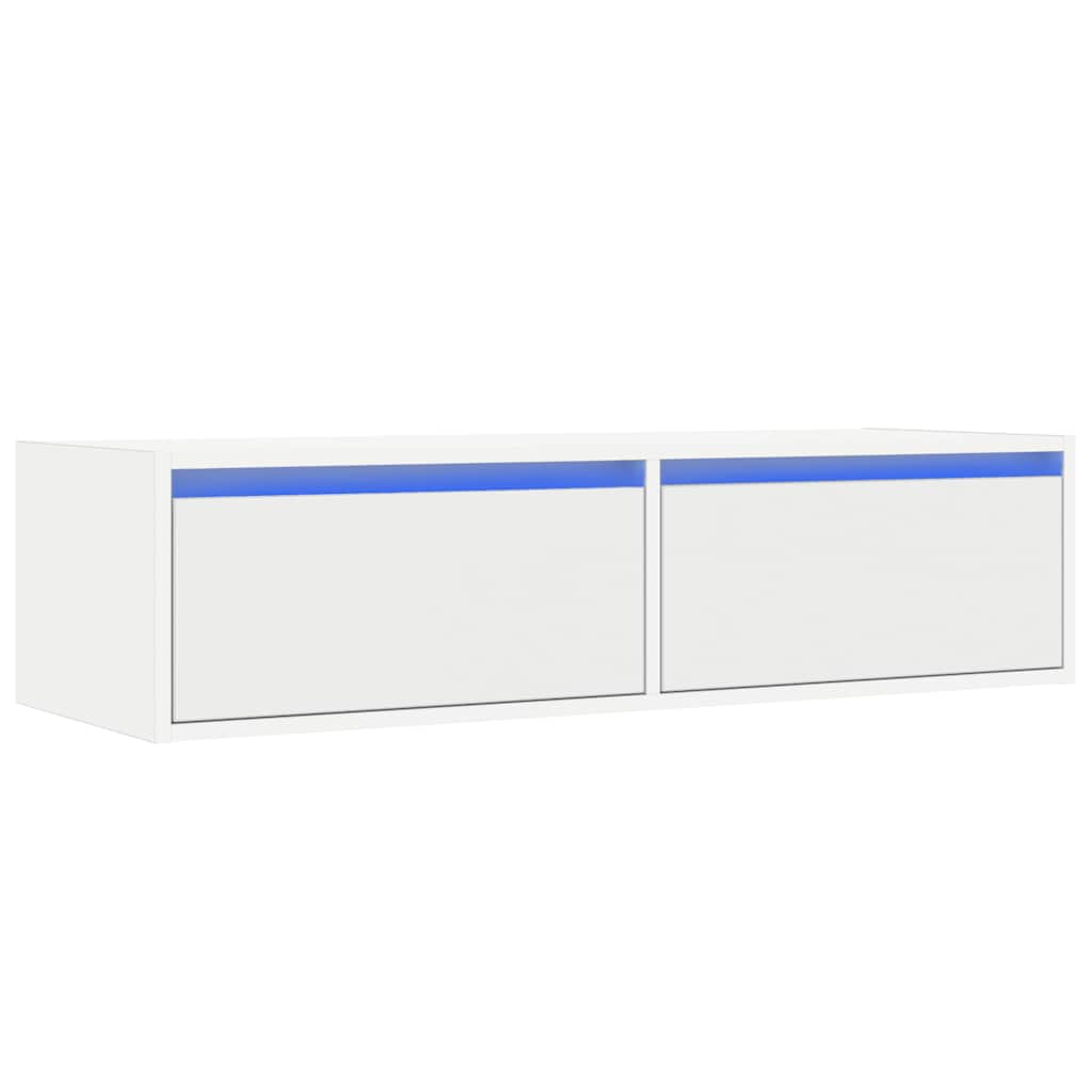 Mobile Porta TV con Luci LED-Mobile per TV-Credenza TV Bianco 100X35,5x25 cm