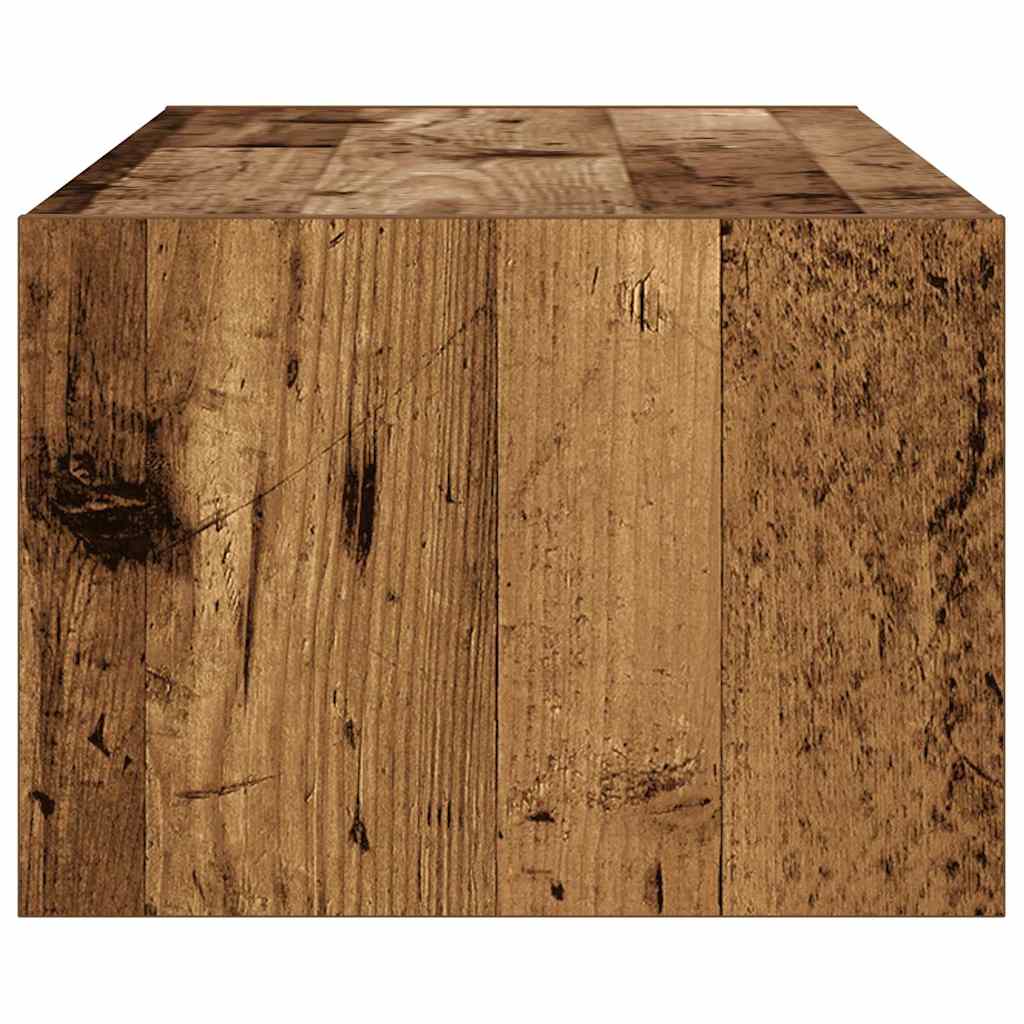 Mobile Porta TV con Luci LED-Credenza TV Legno Vecchio 100X35,5x25 cm