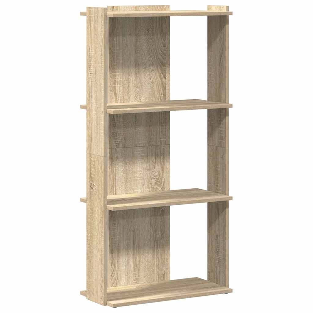Libreria 3 Ripiani-Scaffale per Libri-Mobile di Stoccaggio Rovere Sonoma 60x30x120 cm Legno Multistrato