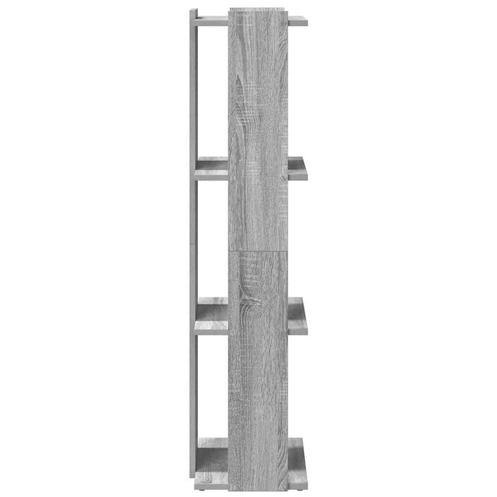 Libreria 3 Ripiani-Scaffale per Libri-Mobile di Stoccaggio Grigio Sonoma 60x30x120cm Legno Multistrato