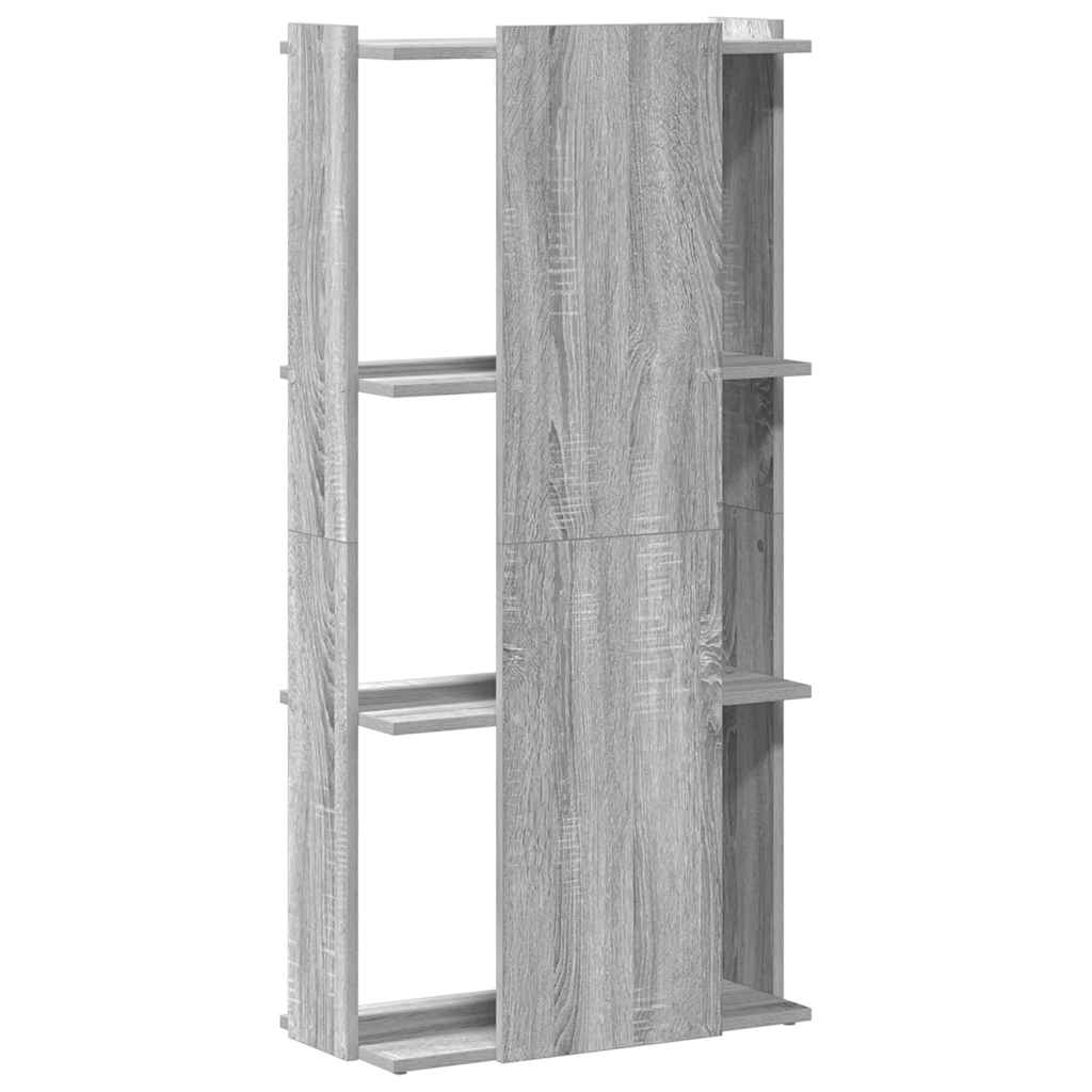 Libreria 3 Ripiani-Scaffale per Libri-Mobile di Stoccaggio Grigio Sonoma 60x30x120cm Legno Multistrato