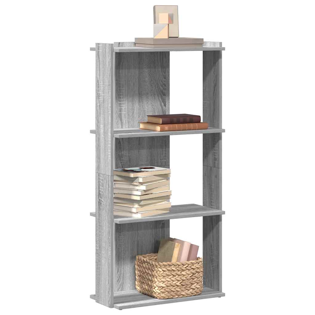 Libreria 3 Ripiani-Scaffale per Libri-Mobile di Stoccaggio Grigio Sonoma 60x30x120cm Legno Multistrato