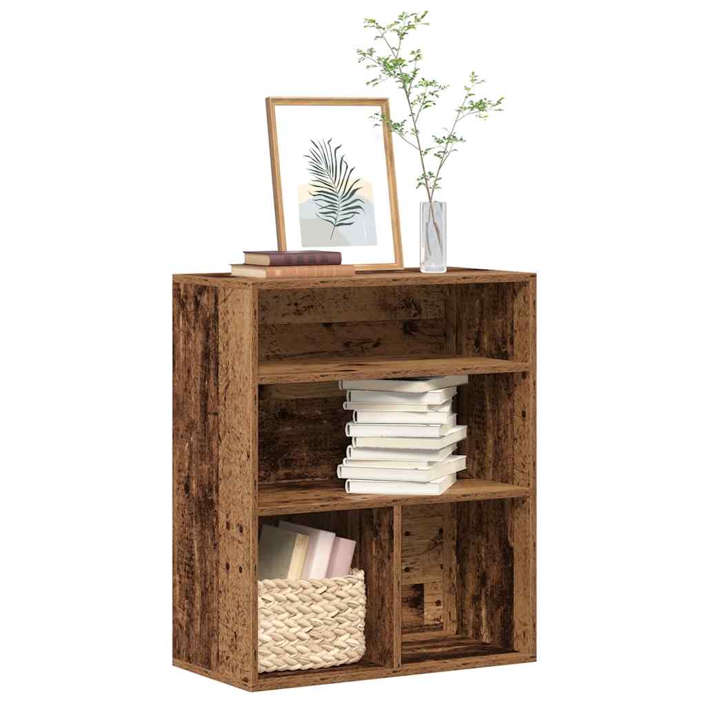 Libreria-Scaffale per Libri-Mobile di Stoccaggio Legno Antico 60x30x71,5 cm in Legno Multistrato