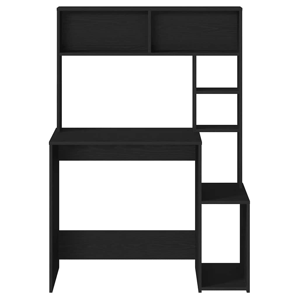 Scrivania con Mensole Nera 100x45x140 cm in Legno Multistrato 860437