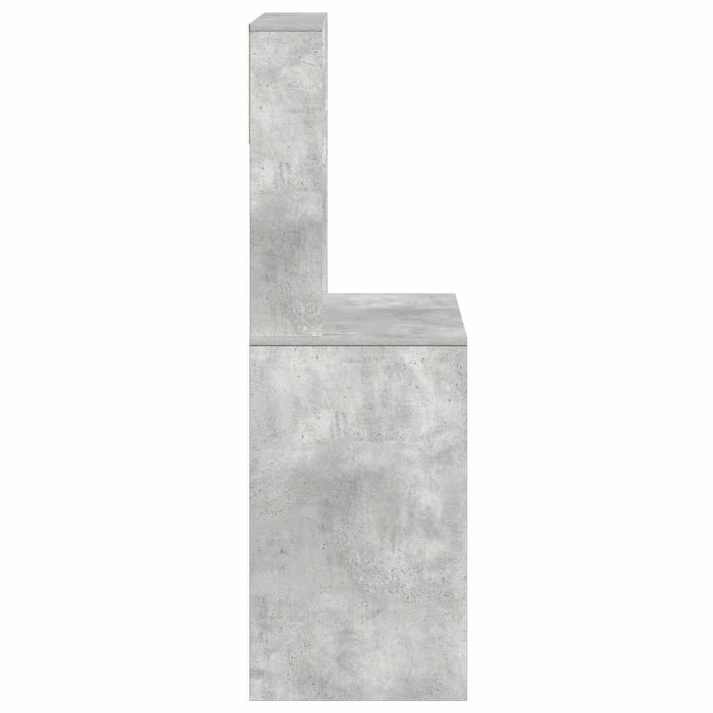 Scrivania Mensole Grigio Cemento 100x45x140cm Legno Multistrato 860439