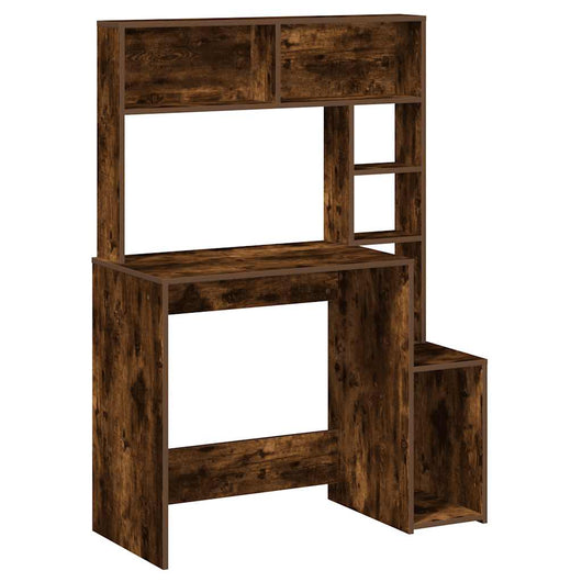 vidaXL Scrivania Mensole Rovere Fumo 100x45x140 cm Legno Multistrato