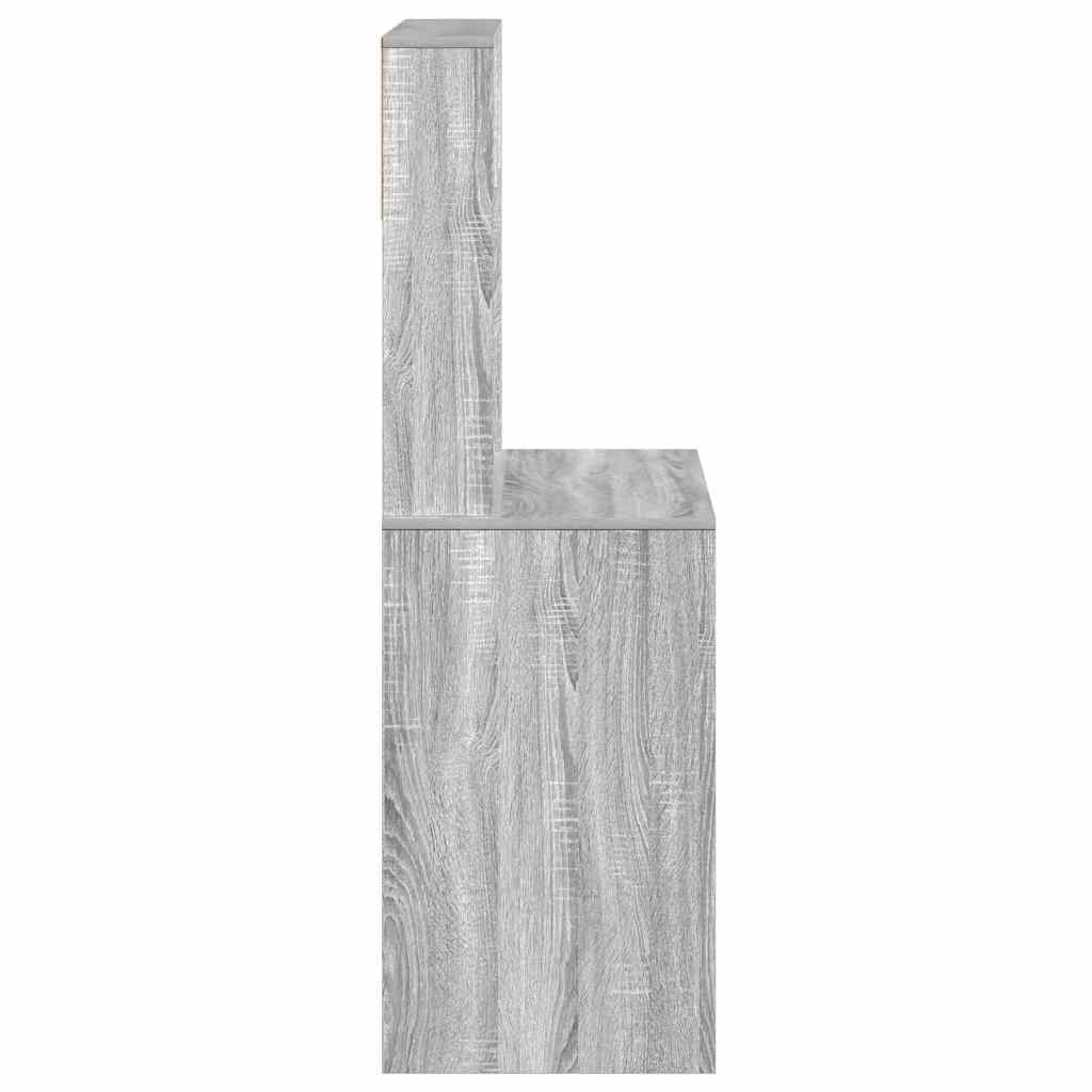 vidaXL Scrivania Mensole Grigio Sonoma 100x45x140 cm Legno Multistrato