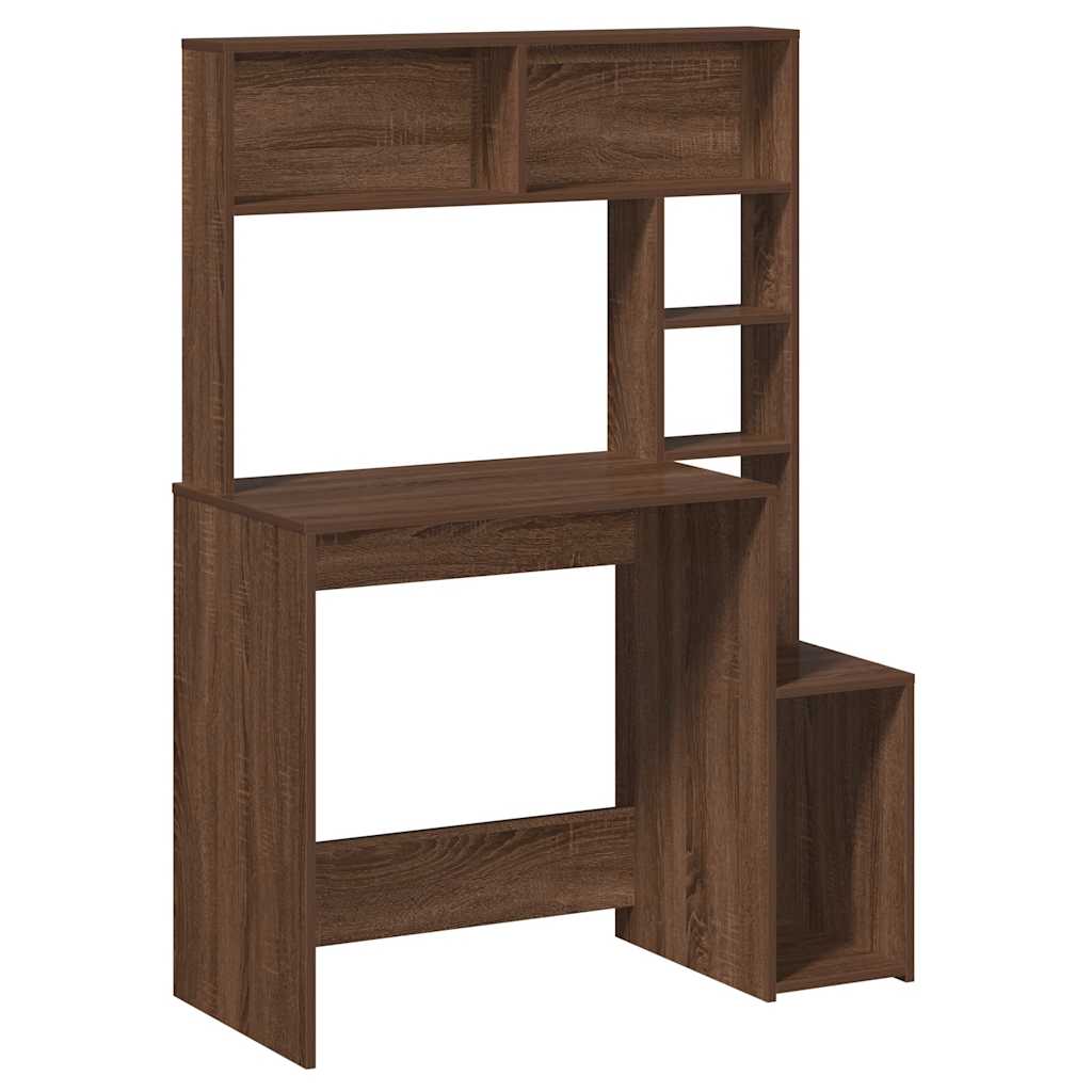 vidaXL Scrivania Mensole Rovere Marrone 100x45x140cm Legno Multistrato