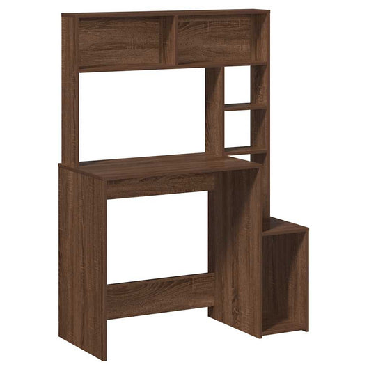 vidaXL Scrivania Mensole Rovere Marrone 100x45x140cm Legno Multistrato