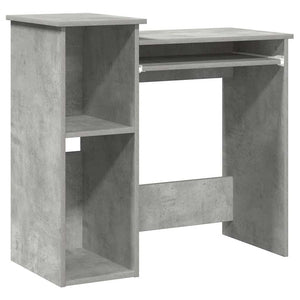 vidaXL Scrivania Mensole Grigio Cemento 84x40x78 cm Legno Multistrato