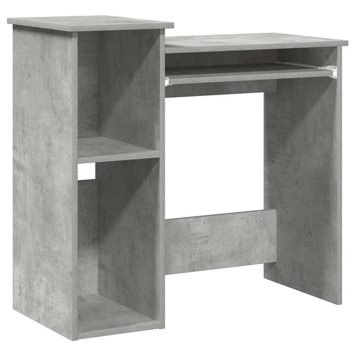 vidaXL Scrivania Mensole Grigio Cemento 84x40x78 cm Legno Multistrato