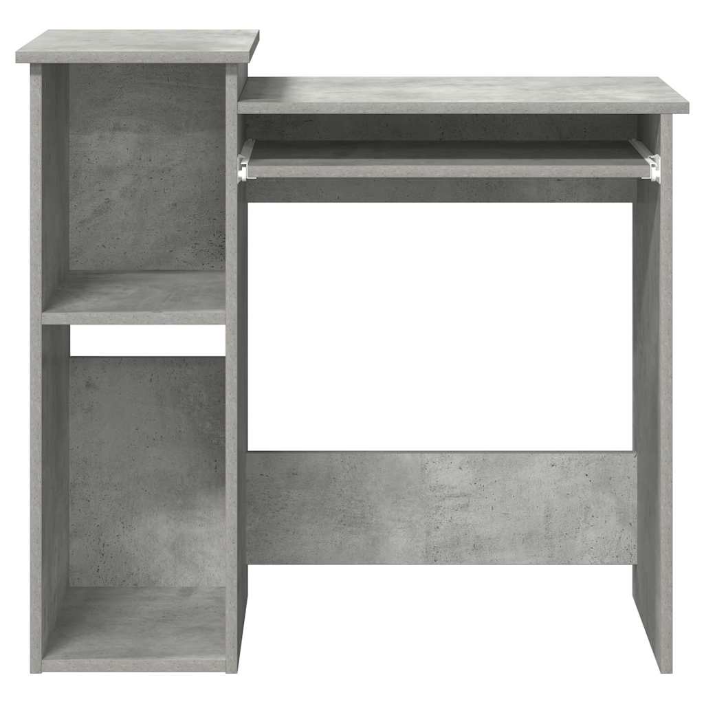 vidaXL Scrivania Mensole Grigio Cemento 84x40x78 cm Legno Multistrato