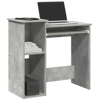 vidaXL Scrivania Mensole Grigio Cemento 84x40x78 cm Legno Multistrato