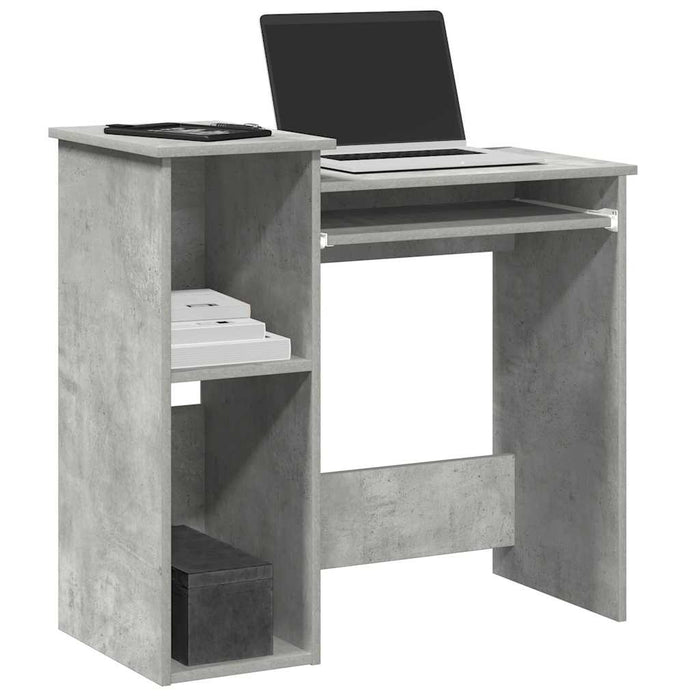 vidaXL Scrivania Mensole Grigio Cemento 84x40x78 cm Legno Multistrato