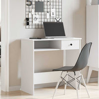 Scrivania Bianca 80x40x75 cm in Legno Multistrato