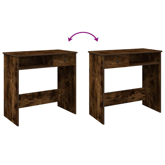 Scrivania Rovere Fumo 80x40x75 cm in Legno Multistrato 860476