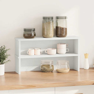 Mensola da cucina-Scaffali da Cucina Impilabili 2 pz Bianchi 50x15x16 cm