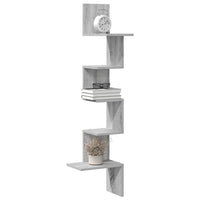 vidaXL Scaffale Angolare Muro Grigio Sonoma 32x32x127,5 cm Truciolato