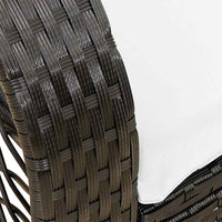 Sedia a Dondolo da Giardino con Cuscini in Polyrattan Nero