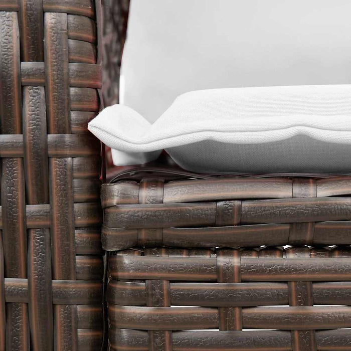 vidaXL Sedia a Dondolo da Giardino con Cuscini in Polyrattan Marrone