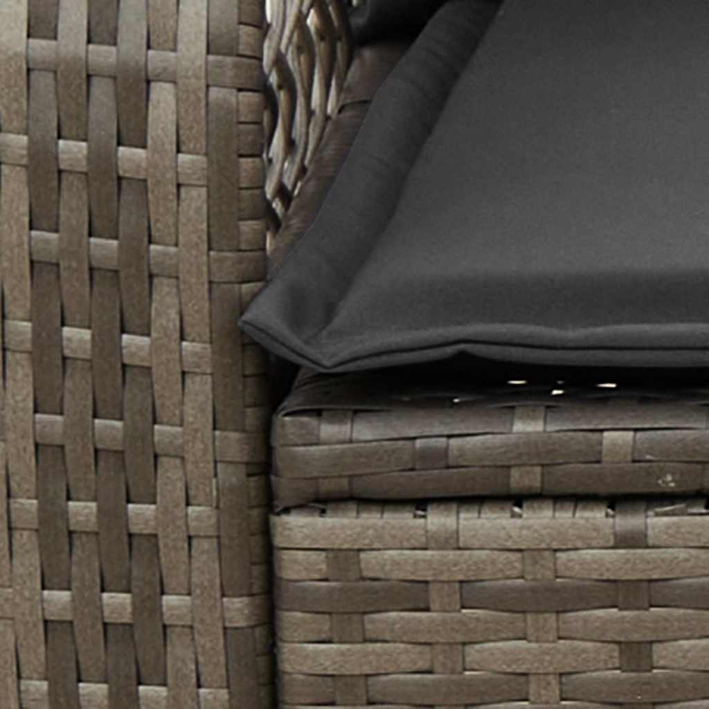 vidaXL Sedia a Dondolo da Giardino con Cuscini in Polyrattan Grigio