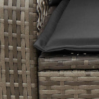 vidaXL Sedia a Dondolo da Giardino con Cuscini in Polyrattan Grigio