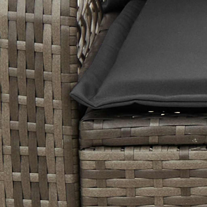 vidaXL Sedia a Dondolo da Giardino con Cuscini in Polyrattan Grigio