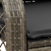 vidaXL Sedia a Dondolo da Giardino con Cuscini in Polyrattan Grigio