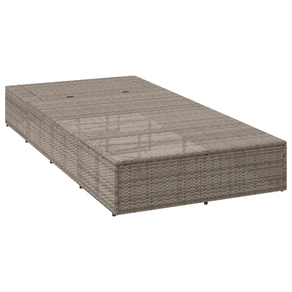 vidaXL Lettino Prendisole con Cuscino Galleggiante Grigio Polyrattan