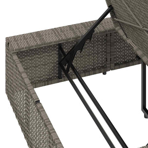 vidaXL Lettino Prendisole con Cuscino Galleggiante Grigio Polyrattan