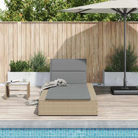 vidaXL Lettino Prendisole con Cuscino Galleggiante Beige in Polyrattan