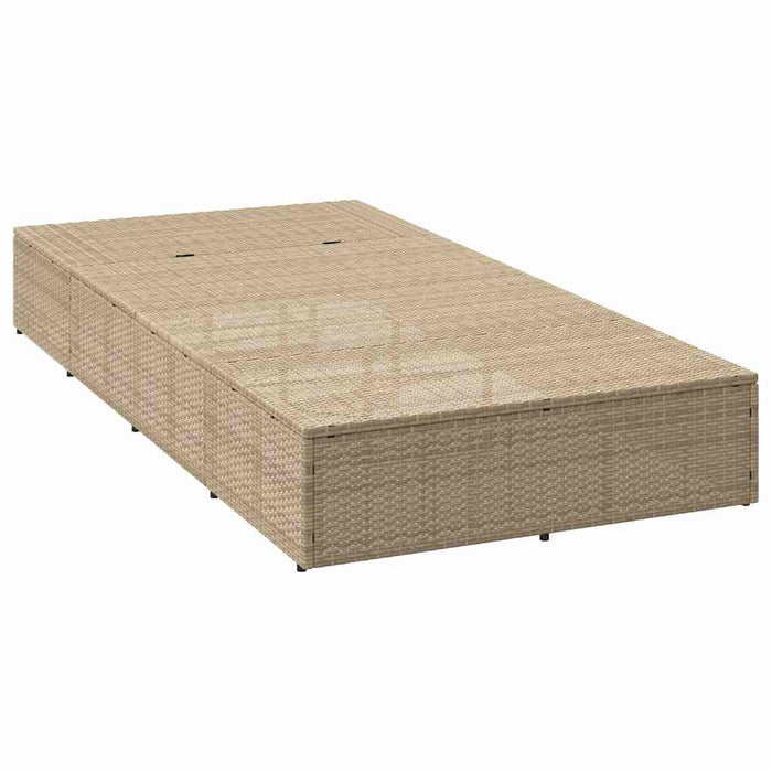 vidaXL Lettino Prendisole con Cuscino Galleggiante Beige in Polyrattan