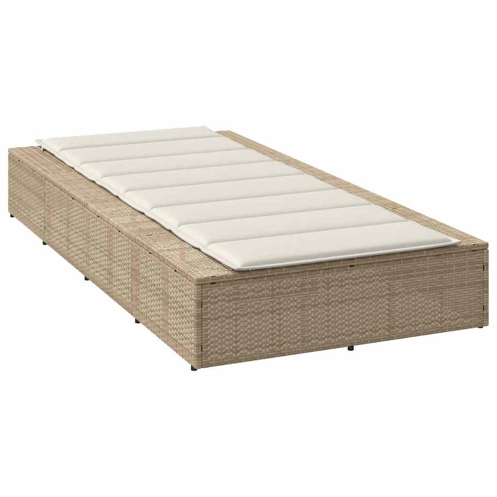 vidaXL Lettino Prendisole con Cuscino Galleggiante Beige in Polyrattan
