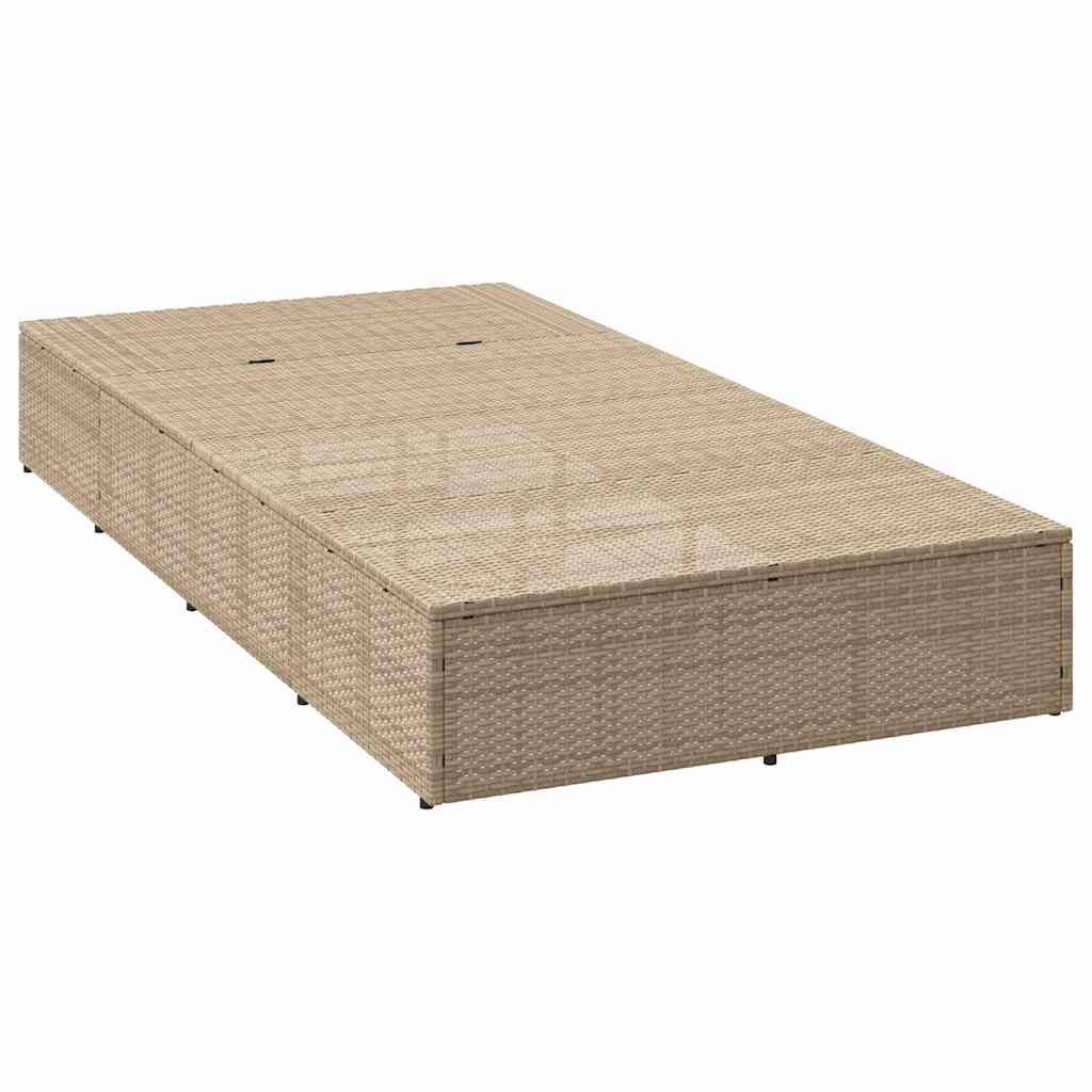 vidaXL Lettino Prendisole con Cuscino Galleggiante Beige in Polyrattan