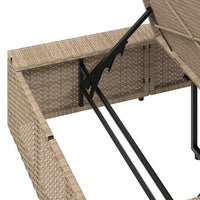 vidaXL Lettino Prendisole con Cuscino Galleggiante Beige in Polyrattan
