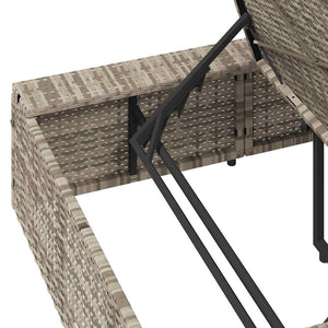 vidaXL Lettino con Cuscino Galleggiante Grigio Chiaro in Polyrattan