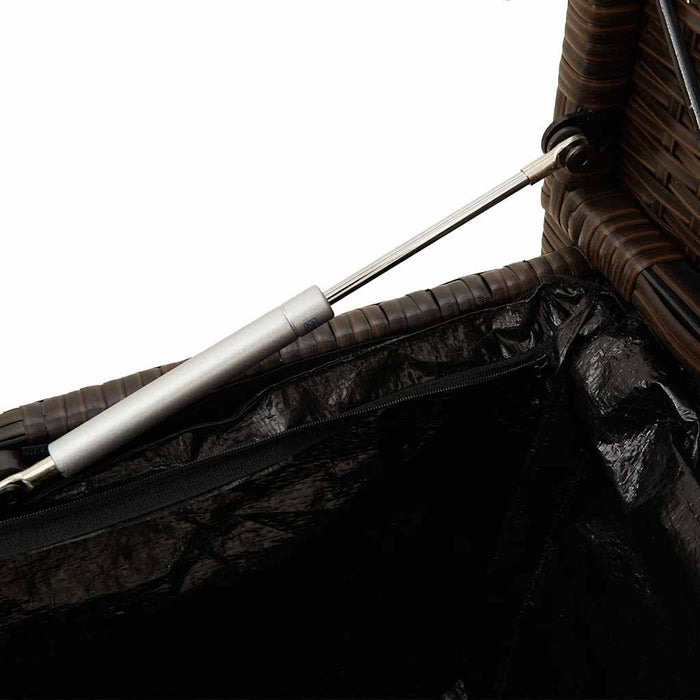 vidaXL Panca Portaoggetti da Giardino con Cuscino Marrone Polyrattan