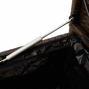 Panca Portaoggetti da Giardino con Cuscino Marrone Polyrattan 4104212