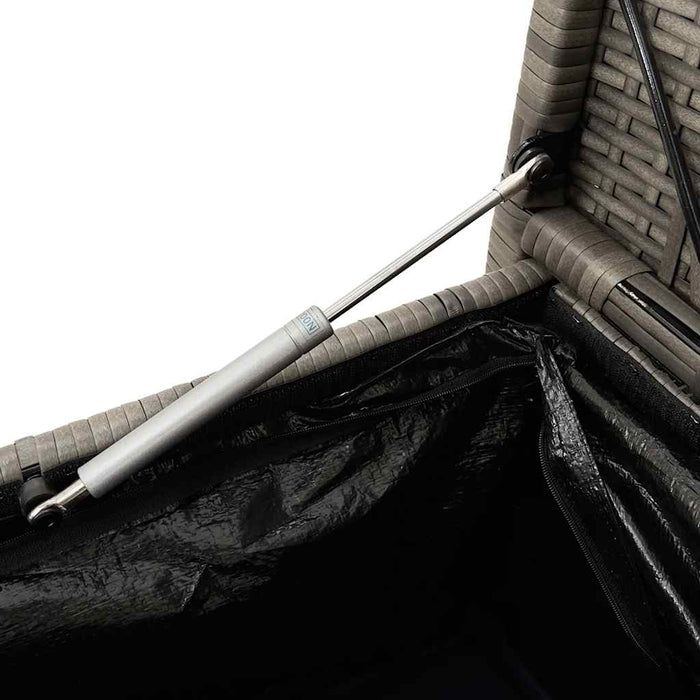 vidaXL Panca Portaoggetti da Giardino con Cuscino Grigio in Polyrattan