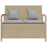 Panca Portaoggetti da Giardino con Cuscino Beige in Polyrattan 4104214