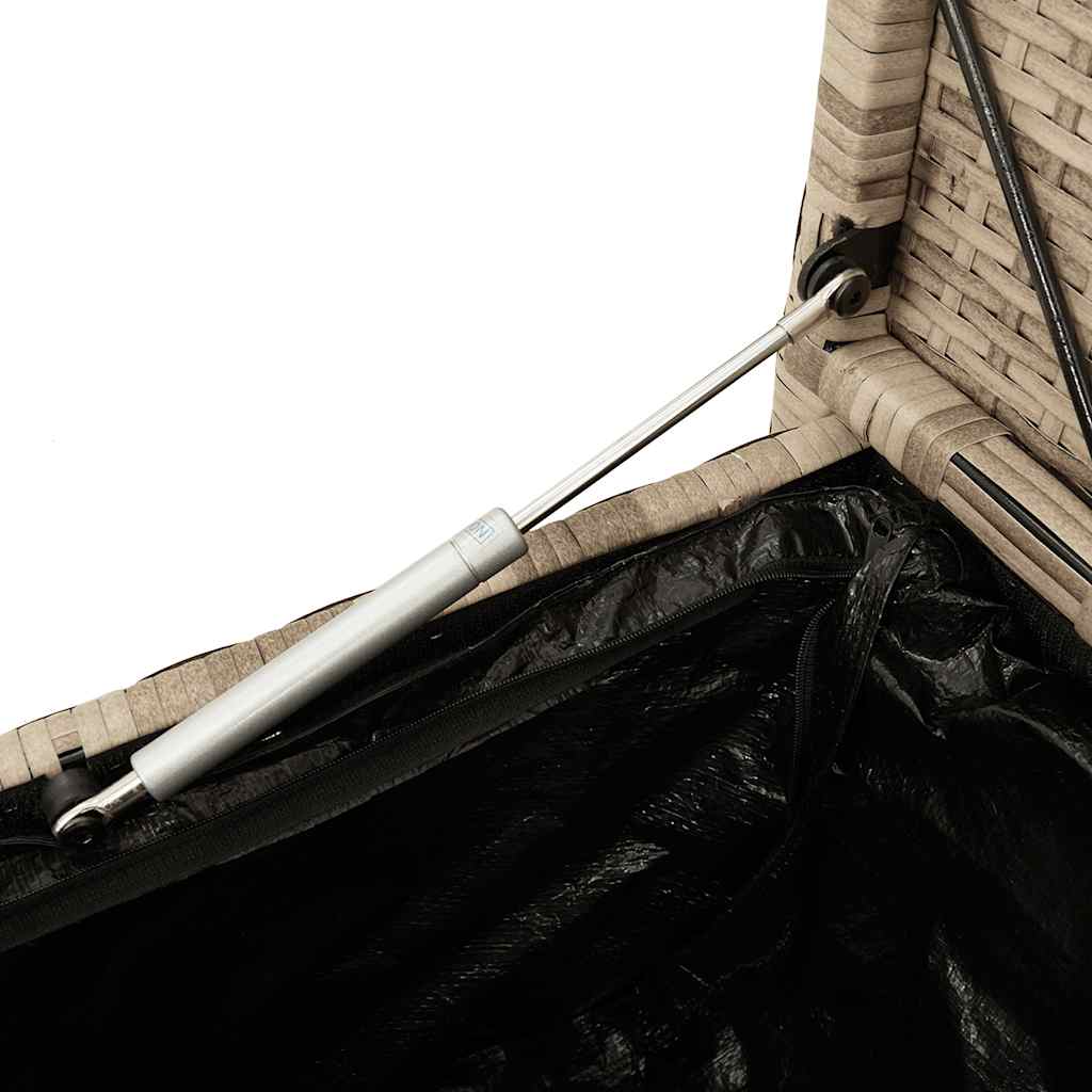 Panca Portaoggetti da Giardino con Cuscino Beige in Polyrattan 4104214