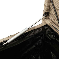 Panca Portaoggetti da Giardino con Cuscino Beige in Polyrattan 4104215