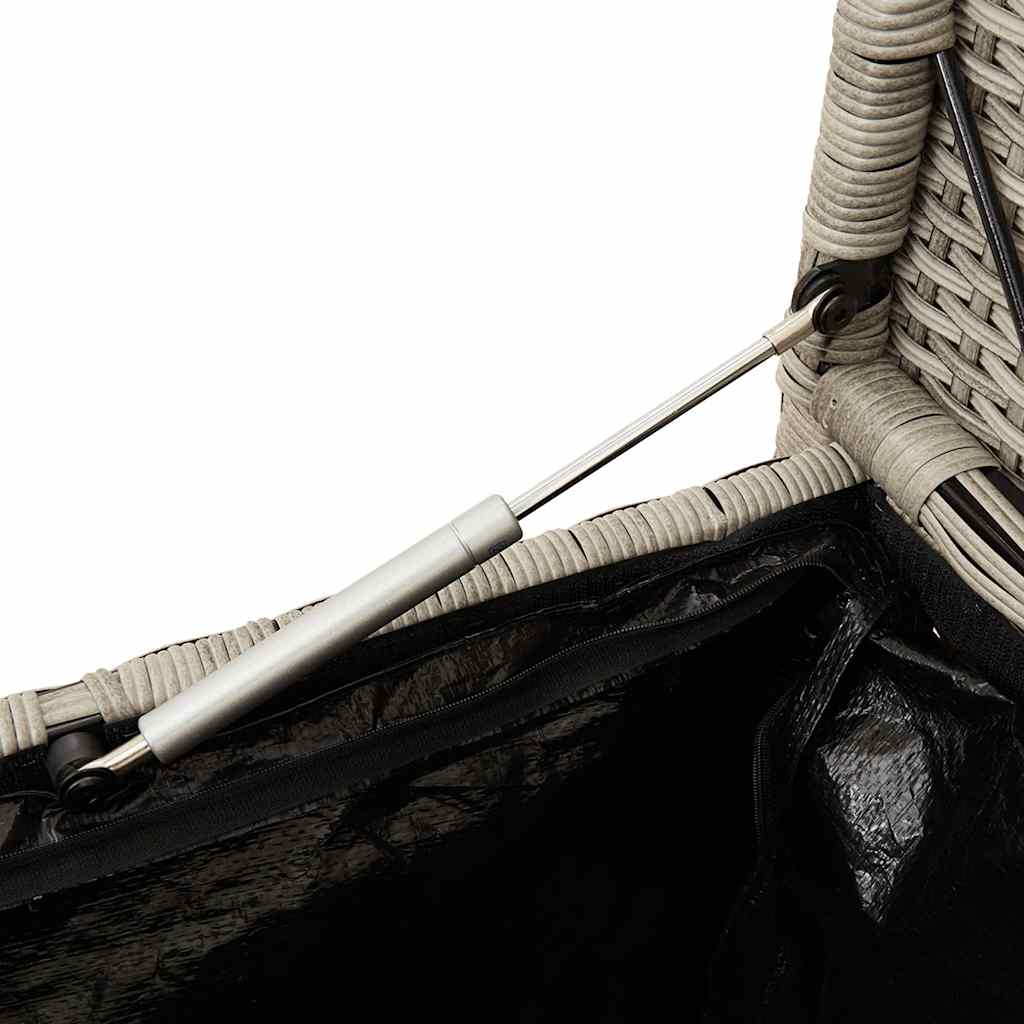 Panca Portaoggetti da Giardino con Cuscino in Polyrattan 4104216