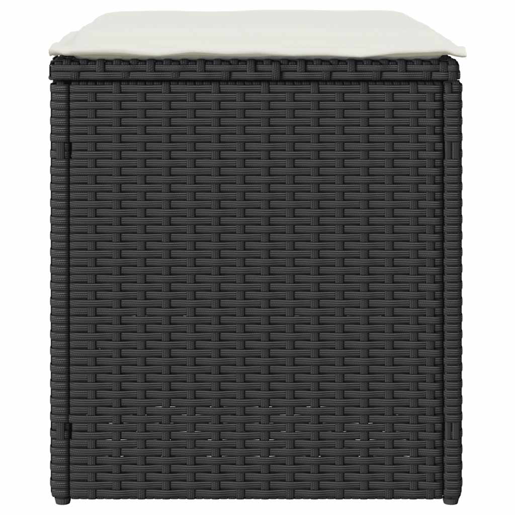 vidaXL Sgabelli Giardino con Cuscini 2 pz Nero 40x40x43 cm Polyrattan