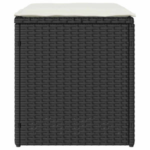 vidaXL Sgabelli Giardino con Cuscini 2 pz Nero 40x40x43 cm Polyrattan