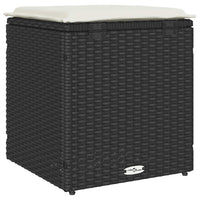 vidaXL Sgabelli Giardino con Cuscini 2 pz Nero 40x40x43 cm Polyrattan