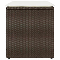 Sgabelli Giardino con Cuscini 2pz Marrone 40x40x43cm Polyrattan 4104040