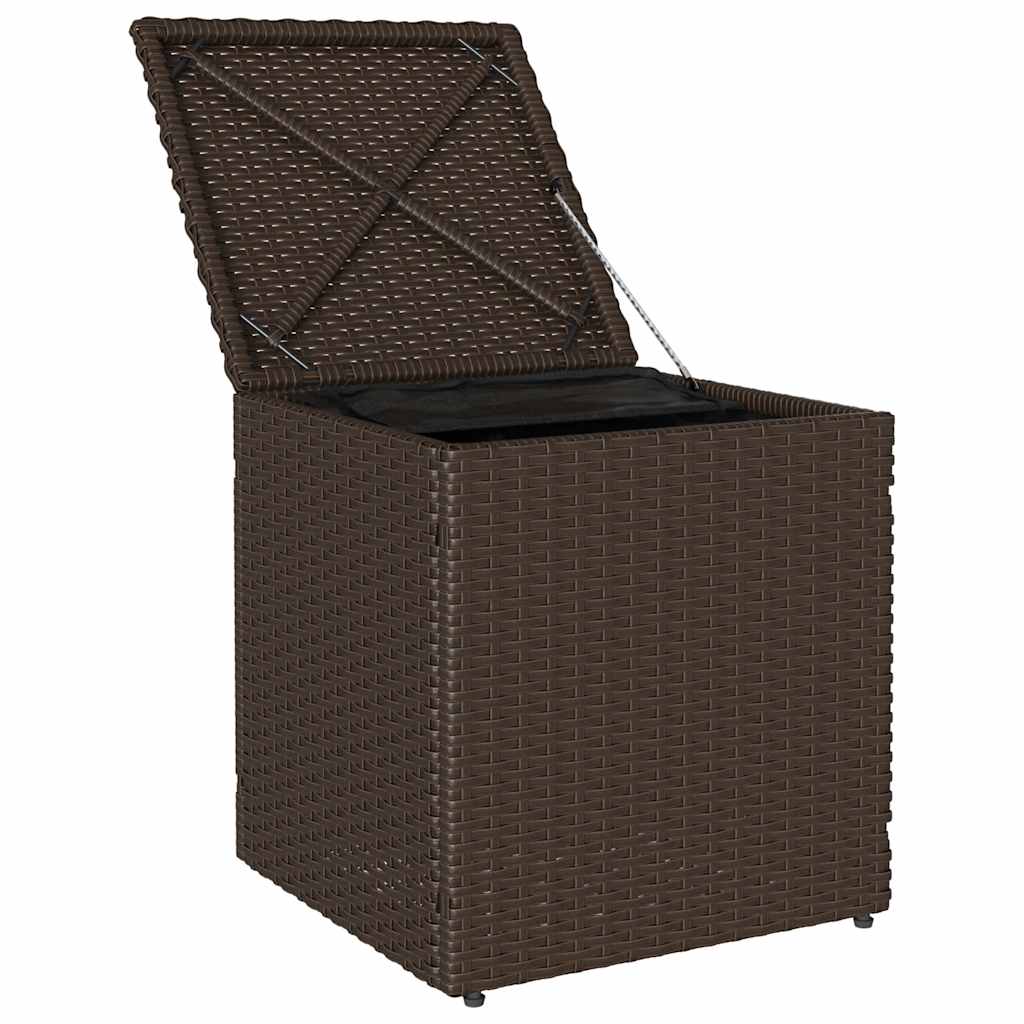 Sgabelli Giardino con Cuscini 2pz Marrone 40x40x43cm Polyrattan 4104040